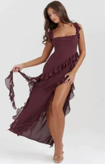 Viviana Maxi Dress- Flowing Long Dress for Formal & Casual Events