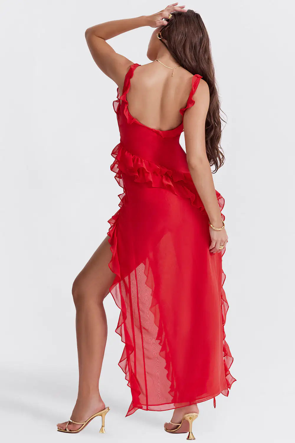 Osveci Ruffle Maxi Dress-Elegant Evening & Wedding Guest Outfit
