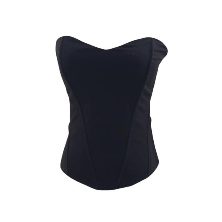 Shapewear Fishbone Corset Women's Vest |Sculpted Strapless Corset Top – Black