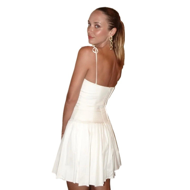 European And American Ins Summer New Sexy Slim Fit Dress Hot Girls Backless Strap Slip Dress French Style Pure Desire