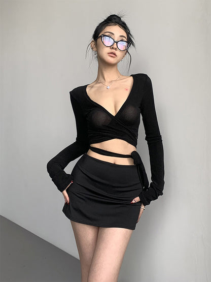 Chic Bodycon Mini Skirt with Built-In Shorts