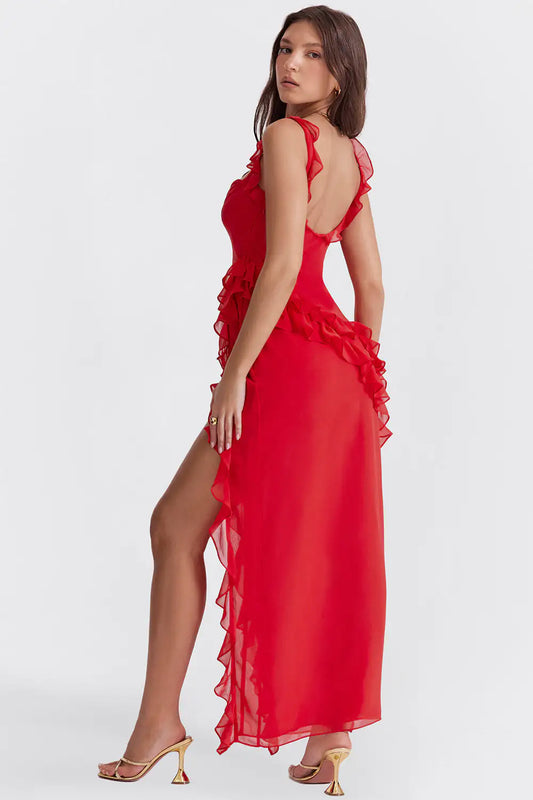 Osveci Ruffle Maxi Dress-Elegant Evening & Wedding Guest Outfit